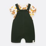 Conjunto-para-bebe-nino-de-body-con-overoll-corto-Verde