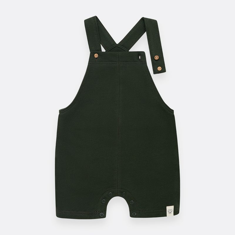 Conjunto-para-bebe-nino-de-body-con-overoll-corto-Verde