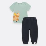 Conjunto-para-bebe-nino-de-camiseta-y-sudadera-Verde