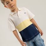 Camiseta-tipo-polo-para-nino-con-bloques-de-color-Amarillo