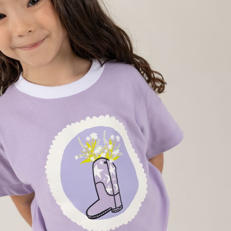 Conjunto-para-nina-de-camiseta-y-short-Violeta