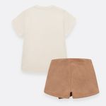 Conjunto-para-nina-de-camiseta-y-falda-short-Beige