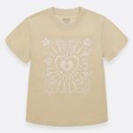Camiseta-para-nina-manga-corta-con-corte-en-la-espalda-Beige