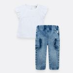 Conjunto-de-camisa-manga-corta---pantalon-para-recien-nacida-niña-Indigo-Ice