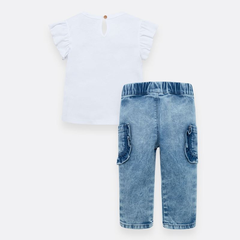 Conjunto-de-camisa-manga-corta---pantalon-para-recien-nacida-niña-Indigo-Ice