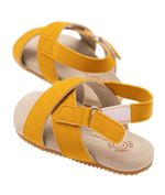 Zapatos-cosidos-Ropa-recien-nacido-nina-Amarillo