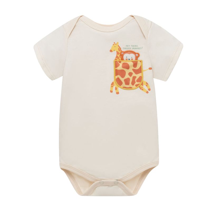 Body-manga-corta-para-recien-nacido-unisex-Ropa-recien-nacido-nino-Cafe