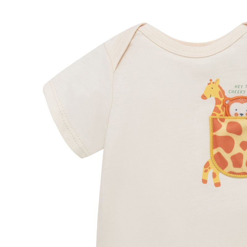 Body-manga-corta-para-recien-nacido-unisex-Ropa-recien-nacido-nino-Cafe