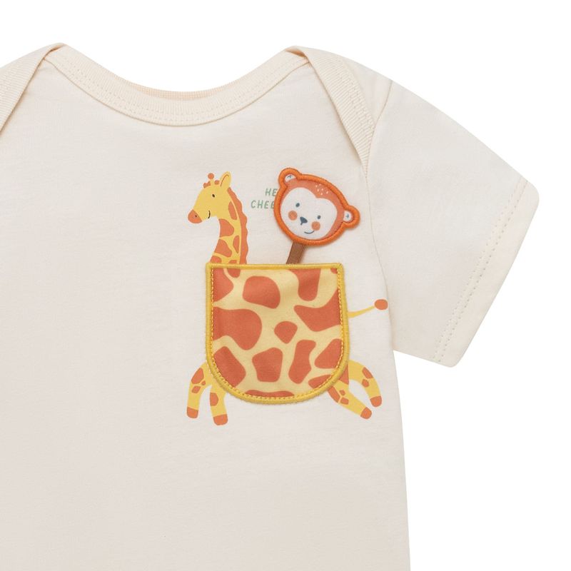 Body-manga-corta-para-recien-nacido-unisex-Ropa-recien-nacido-nino-Cafe