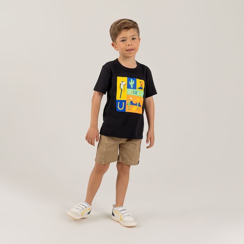 Conjunto-para-nino-de-camiseta-y-bermuda-Negro