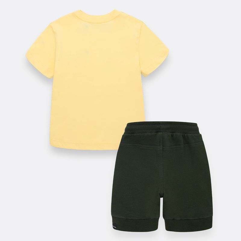 Conjunto-para-nino-de-camiseta-y-bermuda-Amarillo