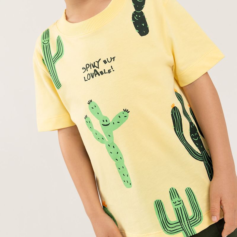 Conjunto-para-nino-de-camiseta-y-bermuda-Amarillo