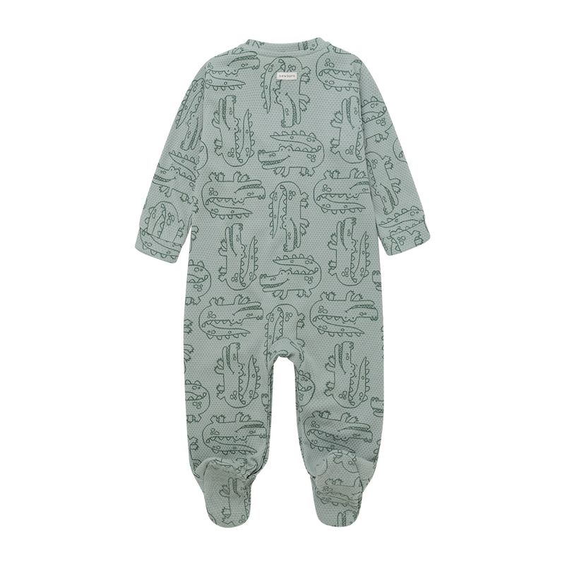 Pijama-enterizo-con-piecitos-para-recien-nacido-unisex.-Ropa-recien-nacido-nino-Verde