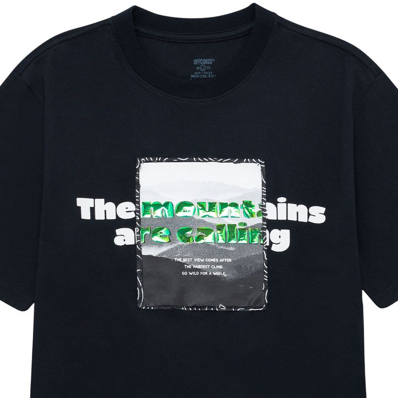 Camiseta-manga-corta-con-grafico-en-el-frente-que-se-rasga-para-niño-Ropa-nino-Negro