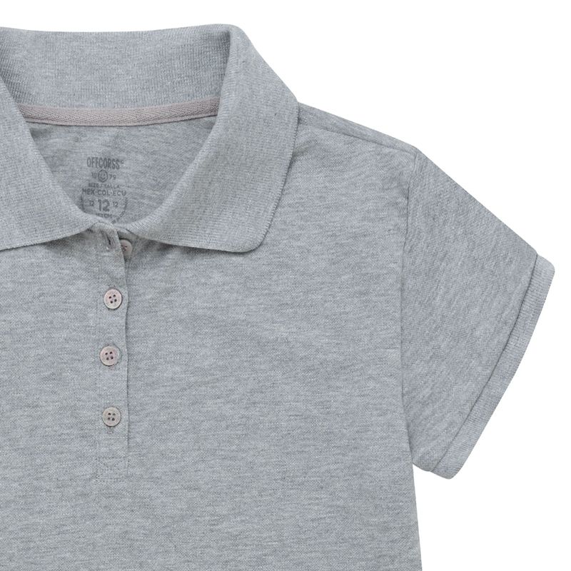 Camiseta-polo-para-niña-Ropa-nina-Gris