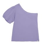Camiseta-de-un-solo-hombro-para-niña-Ropa-nina-Morado