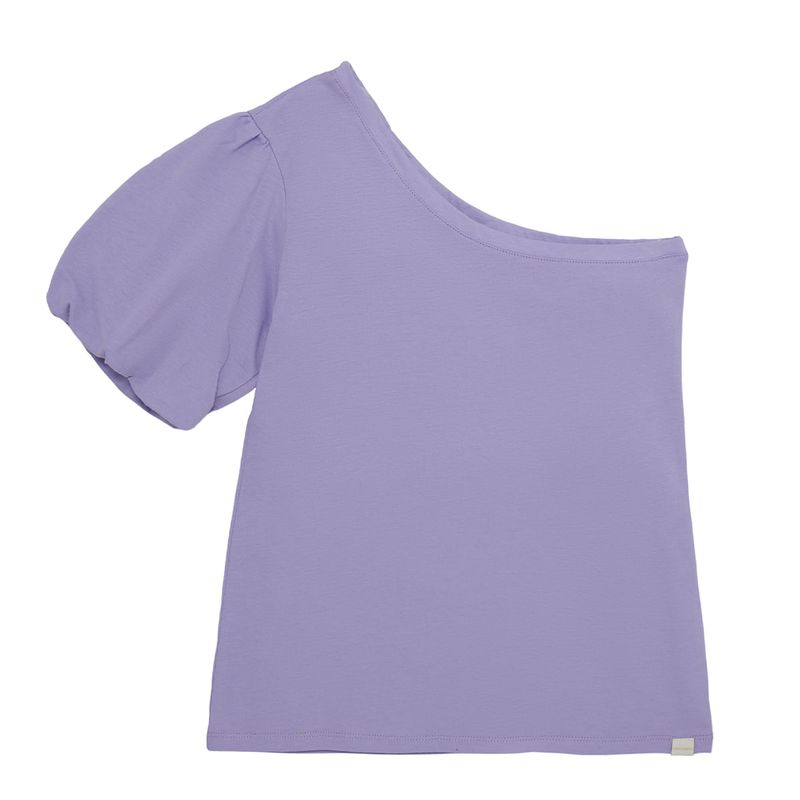 Camiseta-de-un-solo-hombro-para-niña-Ropa-nina-Morado