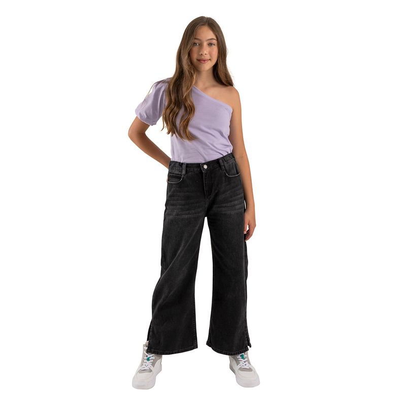 Camiseta-de-un-solo-hombro-para-niña-Ropa-nina-Morado