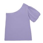 Camiseta-de-un-solo-hombro-para-niña-Ropa-nina-Morado