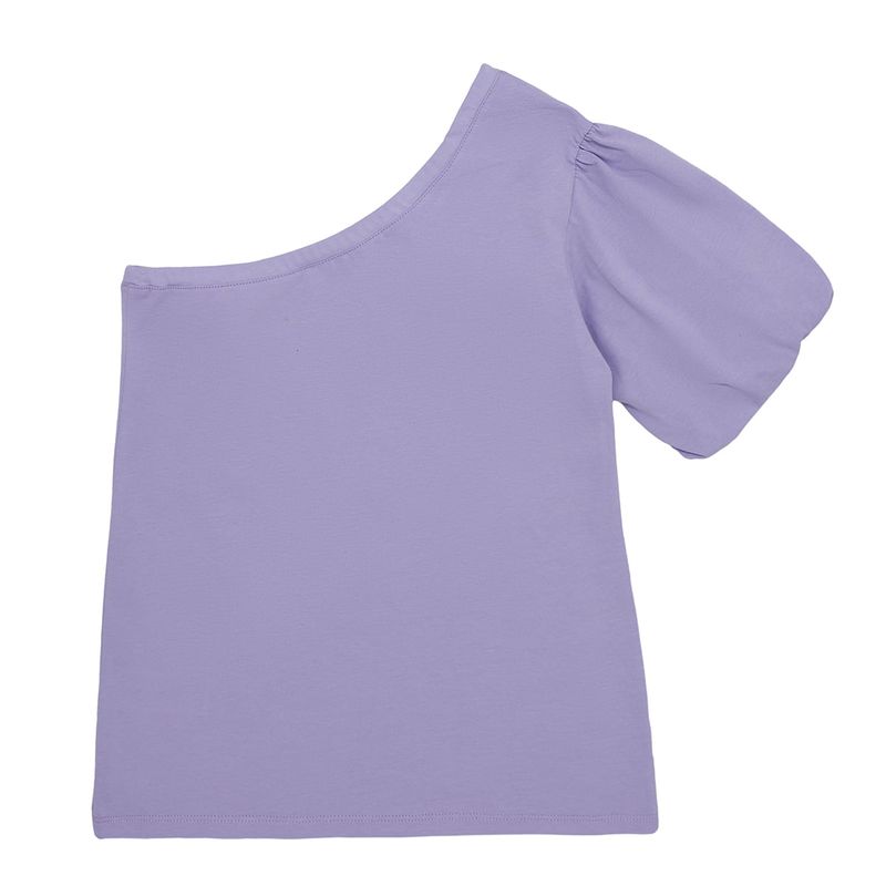 Camiseta-de-un-solo-hombro-para-niña-Ropa-nina-Morado