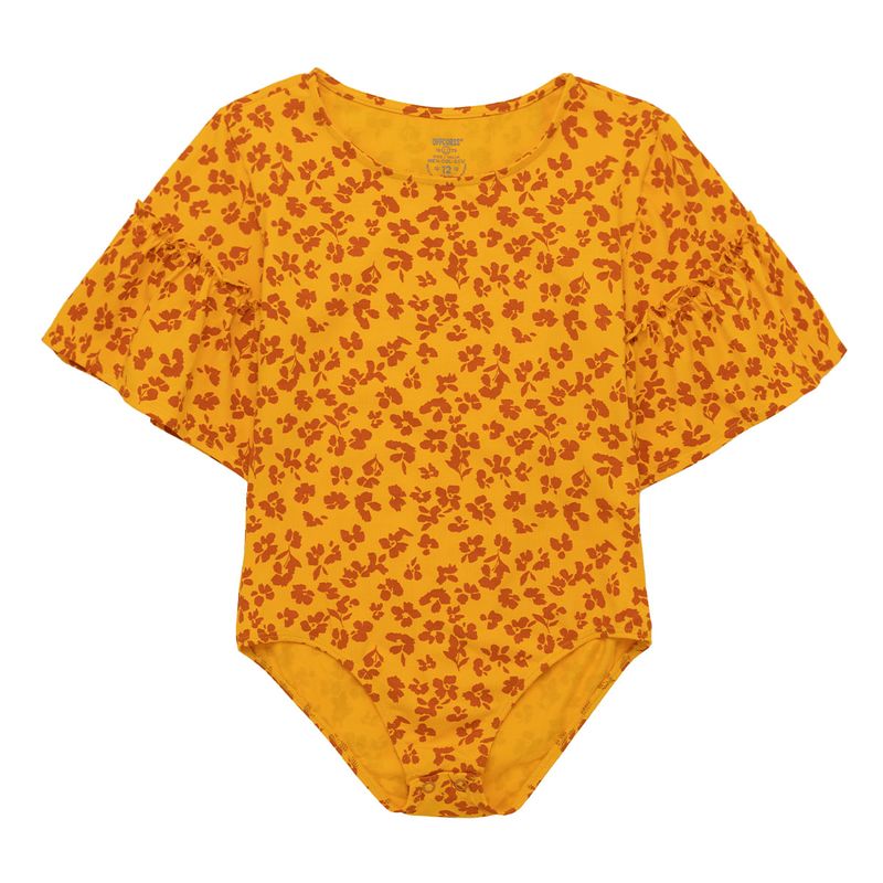 Body-manga-corta-para-niña-Ropa-nina-Naranja