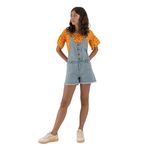 Body-manga-corta-para-niña-Ropa-nina-Naranja
