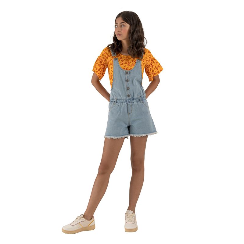 Body-manga-corta-para-niña-Ropa-nina-Naranja