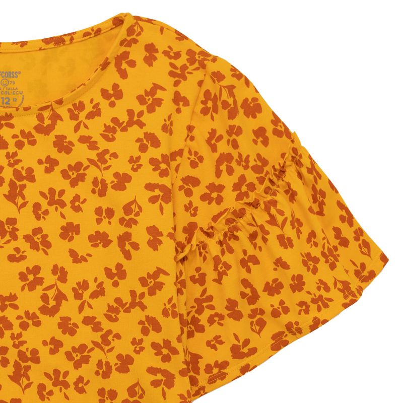 Body-manga-corta-para-niña-Ropa-nina-Naranja