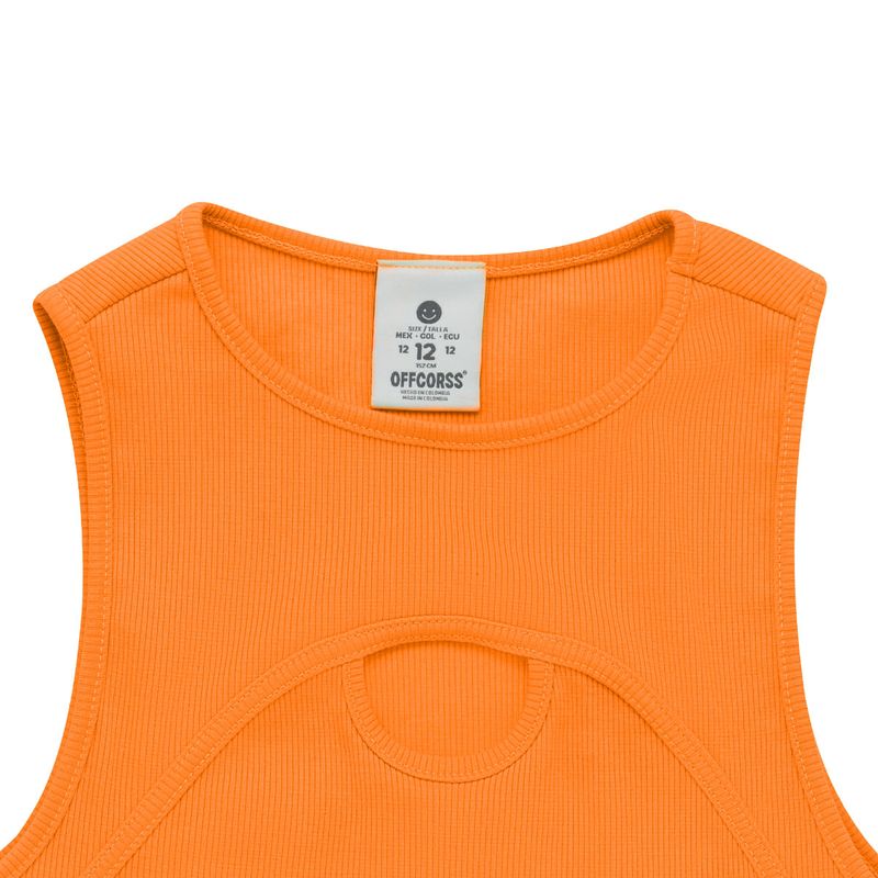 Camiseta-manga-sisa-tipo-crop-con-abertura-para-niña-Ropa-nina-Amarillo