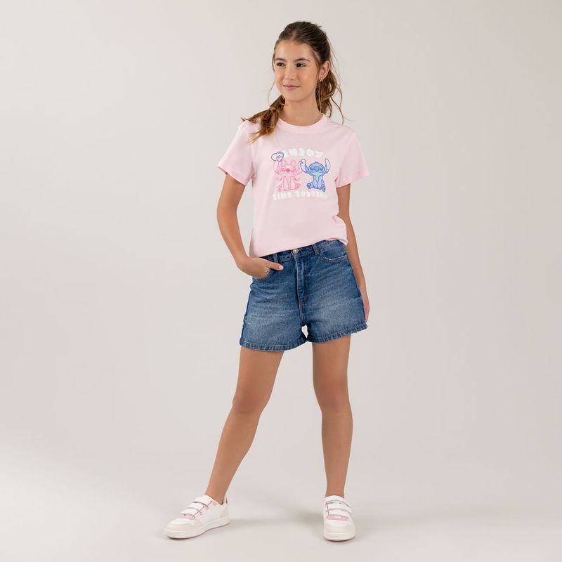 Camiseta-de-Stitch-manga-corta-para-nina