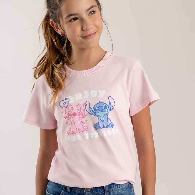 Camiseta-de-Stitch-manga-corta-para-nina