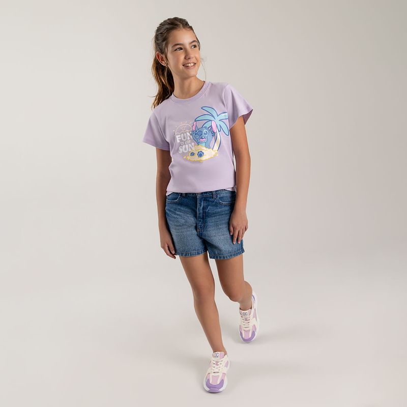 Camiseta-de-Stitch-manga-corta-para-nina