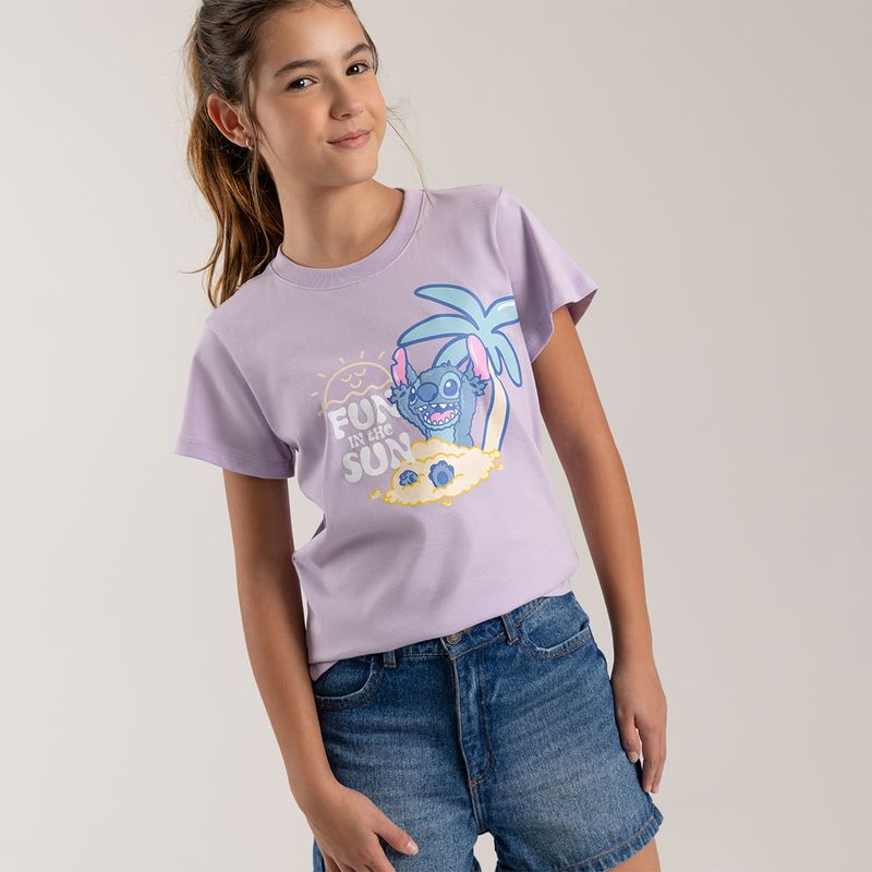 Camiseta-de-Stitch-manga-corta-para-nina