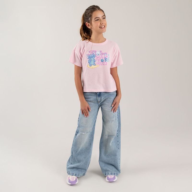 Camiseta-de-Stitch-manga-corta-para-nina