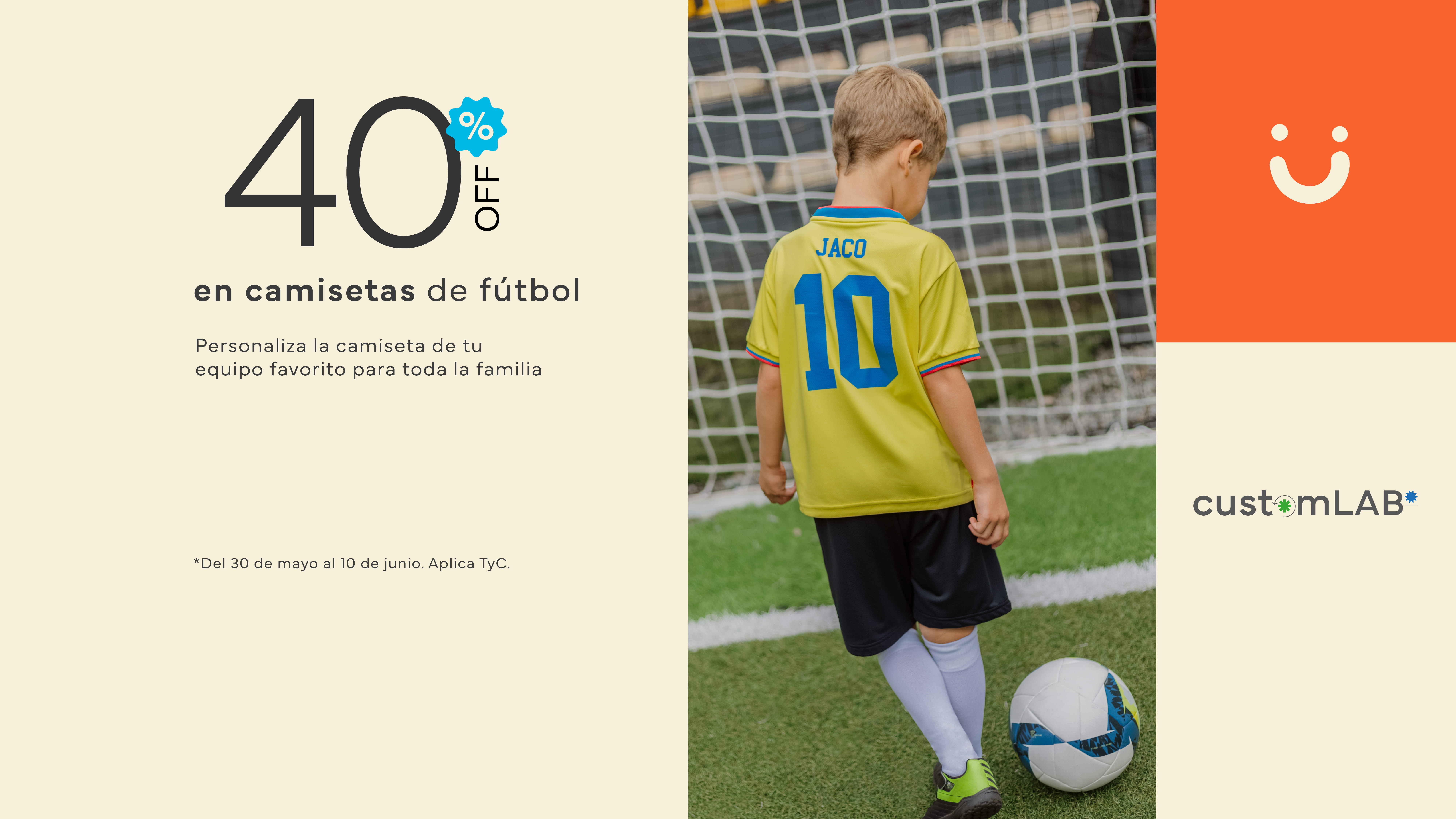 40% off en camisetas de fútbol
